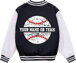 Chaqueta de Béisbol con Logotipo Personalizado, Chaqueta de Equipo para Hombre y Mujer, Chaqueta de Béisbol con Nombre Personalizado, Chaqueta Bomber Unisex Estilo Preppy - Product Image 1