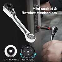 Geinxurn Hot EU – Kit d'outils manuels industriels de 99 pièces de qualité S2, avec clés à douilles, noir et rouge, boîte à outils de réparation, qualité supérieure standard