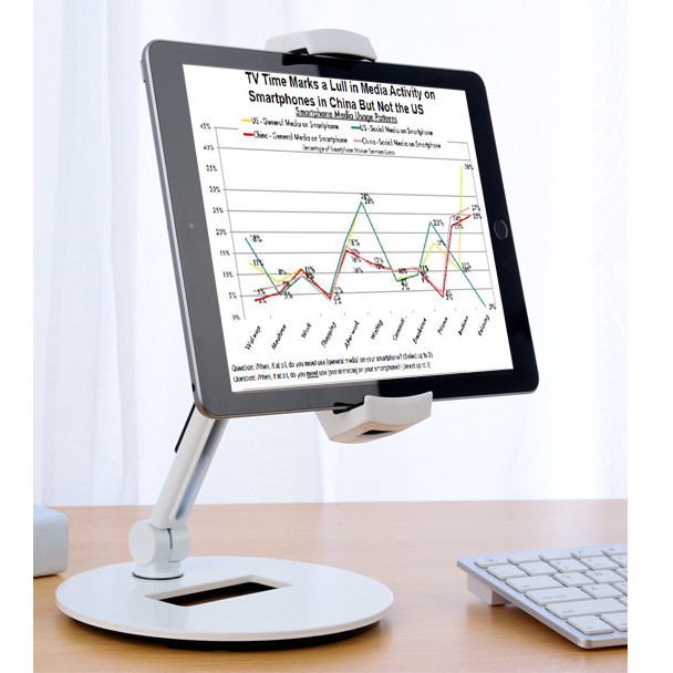 Wideny Aluminum Alloy Foldable Portable   Metal Desk Table Laptop Stands, Height Adjustable Phone Tablet Stand