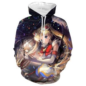 Sweat-shirt à capuche Sailor Moon avec impression numérique 3D, manteau de dessin animé cosplay, nouveau style, commerce extérieur - Product Image 4
