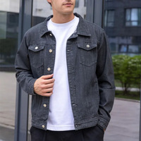 Veste en jean vintage noire pour homme, style motard, streetwear, hip-hop, coupe slim, décontractée, manteau en jean, vêtement d'extérieur