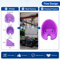 Siège sensoriel rotatif pour bébé violet, dossier haut moulé, côtés arrondis, découpe frontale, chaise de jeu rotative, moulage par injection, usine OEM
