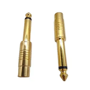 Gold Plated lotus to 6.5mm AV to 6.5 RCA Audio to microphone 6.35mm revolution lotus female audio adapter