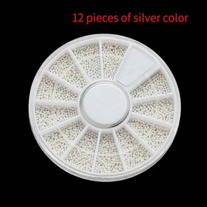 SunelPort Nail Art – Plateau rotatif 12 compartiments pour bijoux, petites perles en acier dorées et argentées de 1 mm, en alliage, non-décolorantes, non-fixables à chaud, pour caviar et strass - Product Image 6