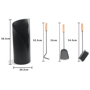 OEM Accept Wood Handle <strong>Fireplace</strong> <strong>Tool</strong> Set <strong>Fireplace</strong> Accessories, Stove <strong>Tools</strong> in 4pc Set with Rust and Corrosion Protection - Product Image 2