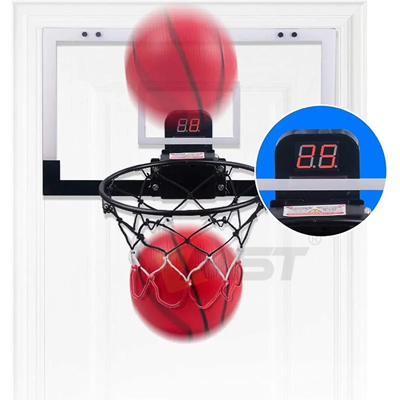 Juego de Mini aro de baloncesto para niños, adolescentes y adultos, juguete de bomba de mano de pared, con registro de puntuación electrónica