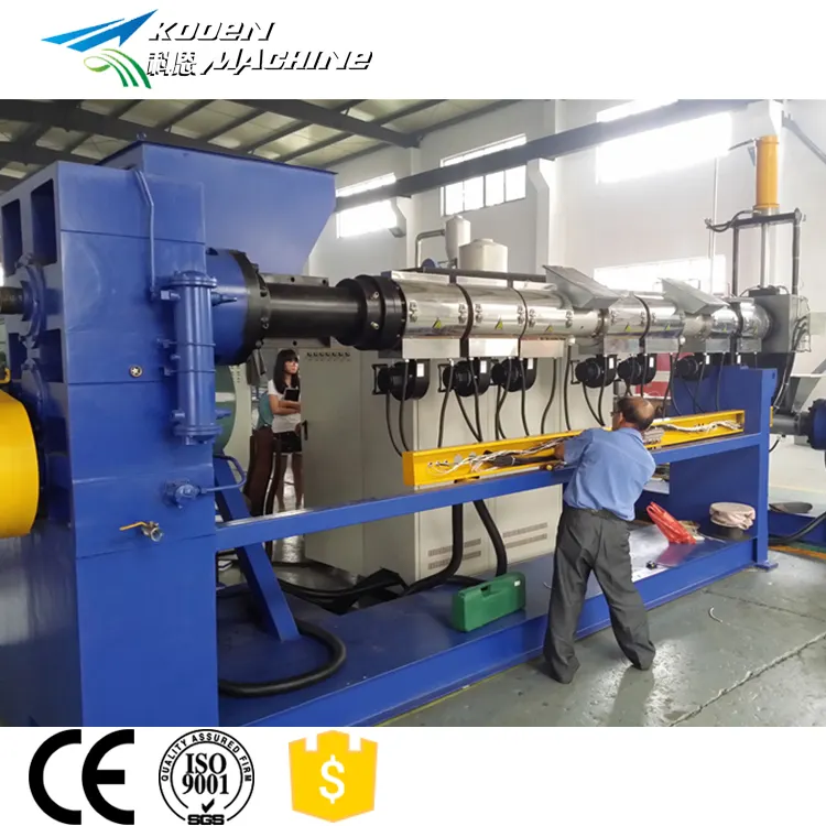 KOOEN-máquina de fabricación de gránulos de reciclaje de plástico, línea de granulación de plástico, PE, PP, LDPE, HDPE