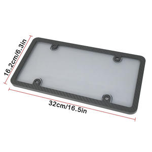 Logotipo personalizado Marco de matrícula negro en blanco de aluminio con cuatro tornillos cromados soporte de matrícula de coche para coche - Product Image 2