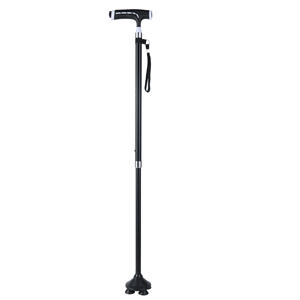 Canne de marche pour personnes âgées en alliage d'aluminium télescopique réglable antidérapante avec lumière, design minimaliste, embout en caoutchouc - Product Image 4