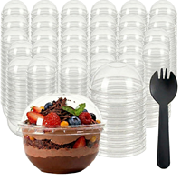 Gobelets à dessert jetables en plastique transparent avec couvercles en dôme pour crème glacée, mousse et desserts de fête - Vente chaude