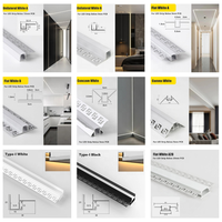 Bande linéaire encastrée Profil LED en aluminium Canal en aluminium Dissipateur de chaleur Plafond Gypse Mur Plâtre Coupe Plié Soudé Traitement