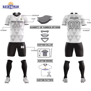 Jersey Sepak Bola Latihan Tim Kustom Unisex Lengan Pendek dengan Layanan OEM, Bahan Polyester Bernapas dan Bermotif - Product Image 3