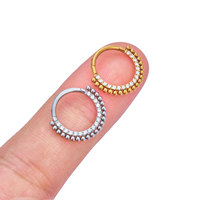 En gros Anneau de nez clicker 16G à double rangée en Titane ASTM F136 et Zircon, Bijou de piercing corporel tendance