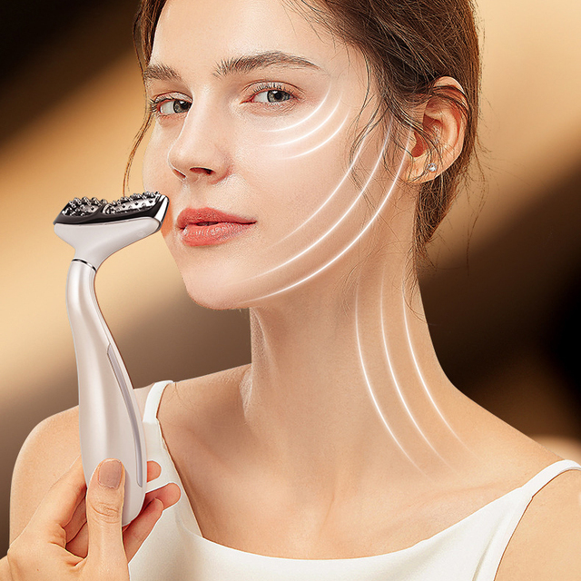 OEM Microcurrent Thermal Vibration Facial Lifting Massager Glow Therapy Face & Neck Beauty Device PC Equipment
