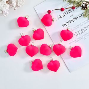 Cross-border New Special-Shaped Flocked Heart Plastic Creative Shatterproof Reusable <b>Hanging</b> Ornaments 3-Color <b>Christmas</b> <b>Trees</b> - Product Image 3