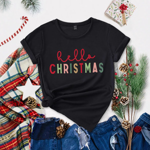 T-shirt Estiva Casual con Stampa <span class=keywords><strong>Natalizia</strong></span>, Maglietta Creativa con Collo Tondo e Motivi Cartoon per <span class=keywords><strong>Donna</strong></span>, Comoda e Alla Moda - Product Image 3