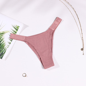 Nouvelles culottes courtes sexy en coton uni avec bande élastique à lettres pour femmes - Product Image 3