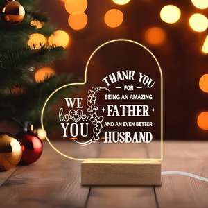 Diytree, Base de madera romántica, decoración de escritorio luminosa acrílica, artesanías hechas a mano para el <span class=keywords><strong>cumpleaños</strong></span> del <span class=keywords><strong>marido</strong></span>, <span class=keywords><strong>regalo</strong></span> del Día de San Valentín - Product Image 1