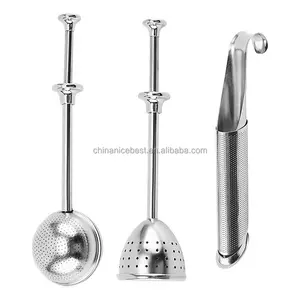 304 Stainless Steel Metal Tea Strainer Ball Infuser Steeper Filter With Handle Mesh