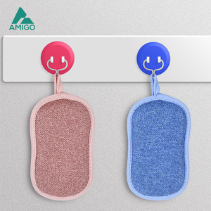Éponge à vaisselle Amigo, brosse double face en microfibre, tampon à récurer épaissi pour casseroles et poêles de cuisine, bloc de nettoyage durable - Product Image 1