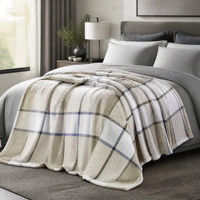 Plaid de luxe en polaire Sherpa antistatique 100 % polyester, double face, épais, chaud, en flanelle, réversible, doux et moelleux, pour canapé, lit, maison et voyage