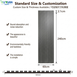 Panneaux acoustiques modernes en PVC gris <span class=keywords><strong>platine</strong></span> à une face, imitation chêne, avec NRC 0.8, imperméables, écologiques, ignifuges, pour l'école et les studios - Product Image 3