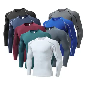 Custom Design Fitness Tight Gym T-Shirts Men Quick Dry Sport Running Gym Long Sleeve Compression T-shirts