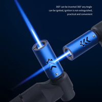 Allumeur de cuisine Jet Blue Flame Briquet rechargeable à flamme coupe-vent pour accessoires de fumeurs et allumage de barbecue en plein air