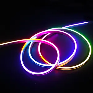 Bande de lumière LED Dream Color 6*12mm étanche 5v 96leds/m Bande de lumière LED Neon Silicone 80 Ws2812b Led Rope Light 100ft-20-60