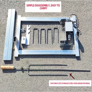 Asador de barbacoa eléctrico doméstico con volteo automático para pierna de cordero asada y parrilla giratoria desmontable para pollo - Product Image 3