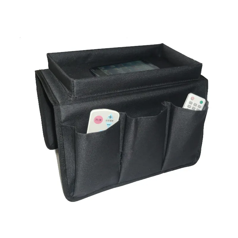 Premium 600D Oxford Sofa Armrest Cup Holder Tray Hanging Storage Bag Sofa Armrest Organizer For Remote Control