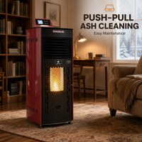 Four à air chaud à granulés de bois au design moderne, commande intelligente par application, alimentation sans blocage pour atelier et serre