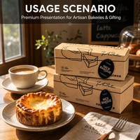 Boîte à gâteau en papier kraft personnalisable pour les boulangeries, avec des tailles et des logos sur mesure pour les desserts à emporter et les emballages cadeaux