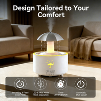 Diffuseur d'ambiance ODIS à télécommande, sans alcool, ultrasonique, design colonne, LED colorées, goutte d'eau rotative, brume, minuterie