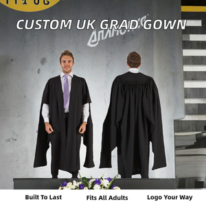 ชุดครุยสำเร็จการศึกษาแบบอังกฤษสำหรับผู้ใหญ่ ยูนิเซ็กซ์ ผ้าโพลีเอสเตอร์อย่างดี รับสั่งทำโลโก้ ลดราคาพิเศษ สำหรับงานรับปริญญา ชุดนักเรียน ฤดูใบไม้ร่วง - Product Image 2