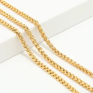 DIY plated gold sliver Stainless Steel Chain 4mm spiral flower basket Franco chain hip hop necklace bracelet Anklet chain