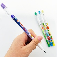 Lápices Negros Surwin Lindos y Atractivos, Reemplazables, Multipunto, Sin Necesidad de Sacapuntas, con Borrador, Cuerpo de Plástico, Juego de 4 Piezas, 14.5cm, para Niños Escolares