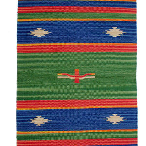 Tapis de sol en coton moderne réversible lavable fait à la main pour les voyages et l'usage domestique - Product Image 1