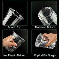 Ensemble d'emballages pour boissons de café et jus, gobelets en plastique jetables avec couvercle, 16oz et 24oz, pour matcha, snacks et desserts