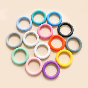 Anneau de dentition rond en silicone souple sans BPA de 65 mm pour bébé, jouet à mâcher, breloque, collier de dentition, fabrication de bijoux et de sucettes - Vente en gros - Product Image 2