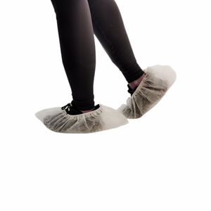 כיסויי נעליים חד פעמיים ידידותיים לסביבה ללא החלקה אטומים בפני אבק מגן לבן PP כפול אלסטי כיסויי נעליים לא ארוגים - Product Image 4