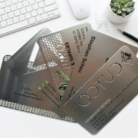 Cartes de visite en acier inoxydable gravées, cartes de visite haut de gamme plaquées avec impression typographique