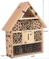 Toit en métal bon marché Boîte à insectes en bois multi-insectes pour abeille, papillon et insectes pour le jardin