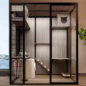 Grande Cage Intérieure Spacieuse pour Animaux de Compagnie, Enclos Métallique Respirant pour Chats, Maison de Jeu Multi-Niveaux pour le Repos et l'Activité, Villa pour Chats - Product Image 1