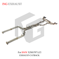 Système d'échappement Catback à valves ING pour BMW X3M F97 LCI en acier SUS304, silencieux performance à quatre sorties, amélioration de la performance, ajustement précis 1:1