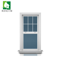 Fenêtre à double battant coulissante verticale en alliage UPVC de style américain, à ouverture vers le haut et vers le bas, à économie d'énergie pour la maison