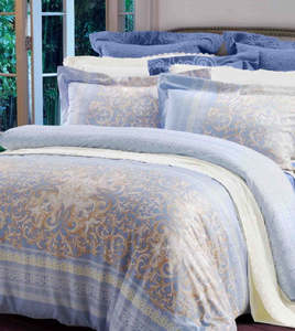 Juego de Ropa de Cama de Lujo para Hotel, Juego de Sábanas Estampadas, Funda de Edredón de Lyocell Suave y Económica, Juego de Ropa de Cama Moderna con Estampado Veraniego - Product Image 1