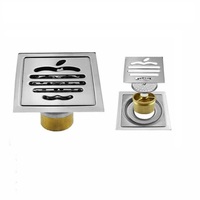 Drain de sol moderne en acier inoxydable carré, auto-amorçant et anti-odeurs
