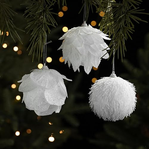 Xmas Shatterproof Custom Christmas Ball logo Design 8cm 3pcs/box Foam Christmas Ball White Hanging Christmas Ball <b>Tree</b> <b>Ornaments</b> - Product Image 2