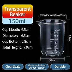 Lab Grade <strong>Plastic</strong> <strong>Measuring</strong> <strong>Beaker</strong> with Scale - 100mL Shatterproof Laboratory Equipment - Product Image 3